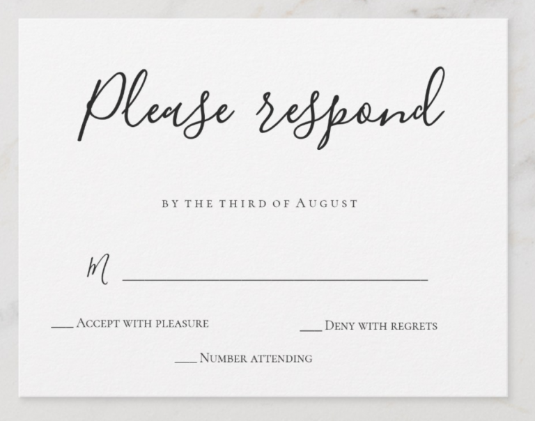 Wedding RSVP Examples Sample RSVPs You Can Use For Your Wedding 